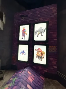 The Pizza Shooter unit loaded with a pizza-model disk aimed at the targets