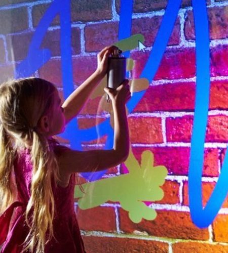 Interactive digital graffiti exhibit