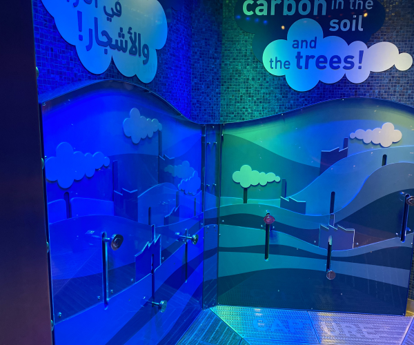 exhibición de emisiones de carbono