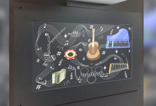 music wall exhibit