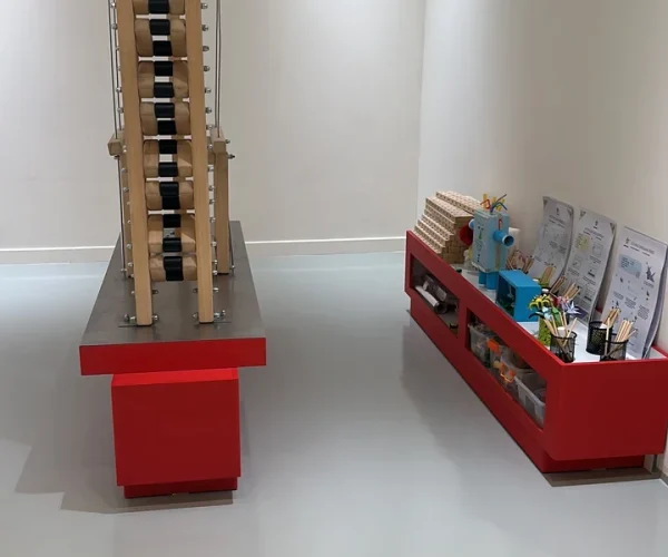 The stability challenge unit of the Skyline Construction exhibit
